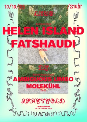 Helen Island Live (Paris), Fatshaudi Live (Brisbane), molekühl (Zürich), ambiguous limbo (Endless Bazar/Luzern)