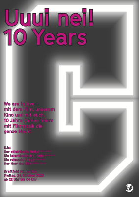 10 Years – Kino Cameo , DJ Der eklektische Reiter (Winti West), DJ Die talentierte Mrs. Felix (Mongibello), DJ Reisende Flieger (Würenlos), DJ Der Herr der Rille (Milford Sound)