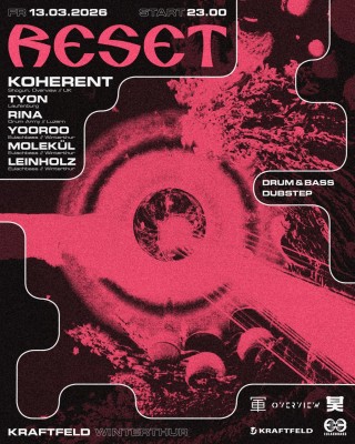 Reset Vol. 26, Koherent (Shogun, Overview / UK), Tyon (Laufenburg), Rina (Drum Army / Luzern), Yooroo (Eulachbass / Winti), Molekül (Eulachbass / Winti), Leinholz (Eulachbass / Winti)