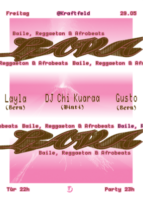 LAVA, Layla (Bern), DJ Chi Kuaraa (Winti), Gusto (Bern/Tropa do 06) LAVA, Layla (Bern), DJ Chi Kuaraa (Winti), Gusto (Bern/Tropa do 06)