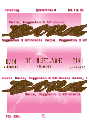 LAVA, DJ14 (Winti), Zinu (Zürich), DJ LULJET b2b VANI (Winti) LAVA, DJ14 (Winti), Zinu (Zürich), DJ LULJET b2b VANI (Winti)